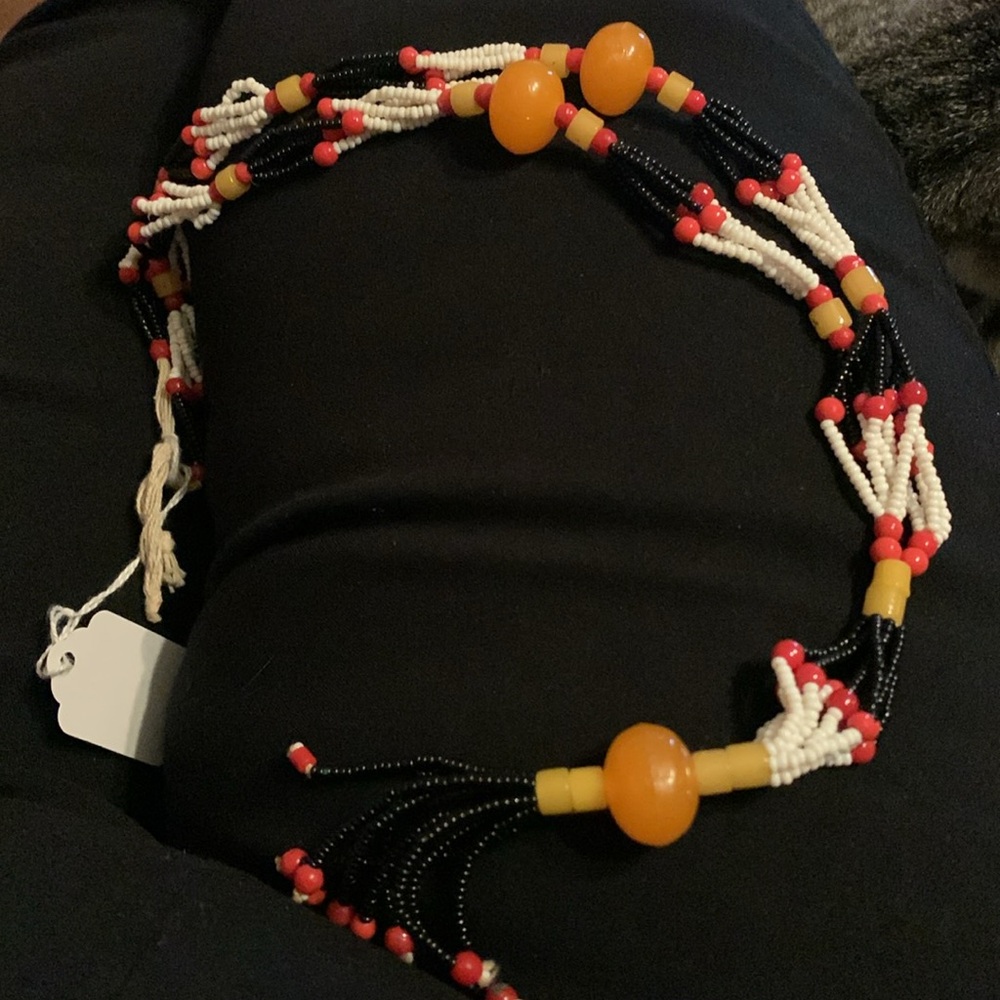 Vintage Indian seed handmade beaded necklace. Rare find. Would not have closure.